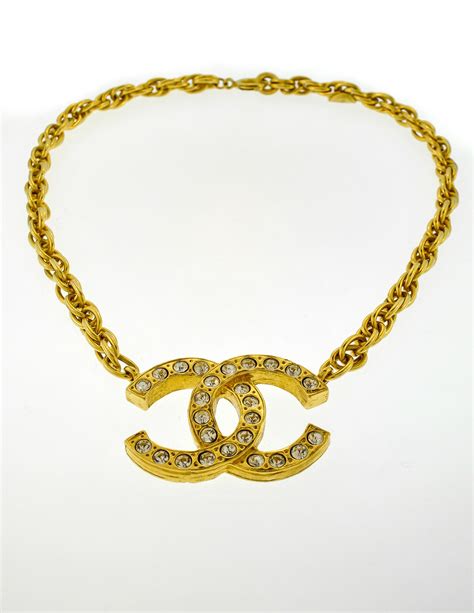 chanel kette gold logo|chanel necklace.